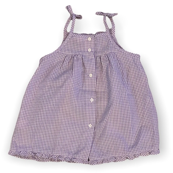 Orient Expressed • Smocked Purple Gingham Seersucker Top - 3 - Picture 4 of 9